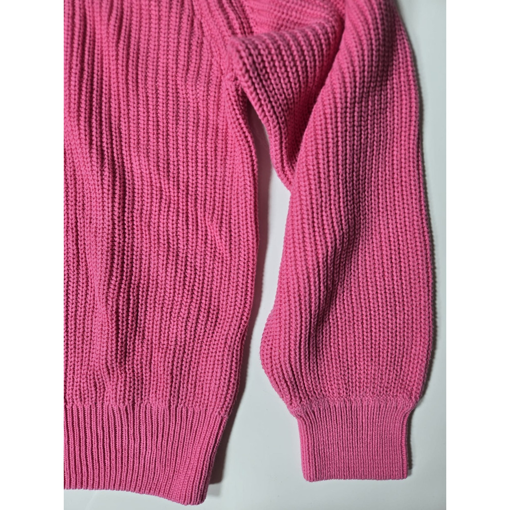 GAP Women’s Pink Ribbed Crewneck Sweater Size L Cotton Knit Pullover New - Picture 2 of 3